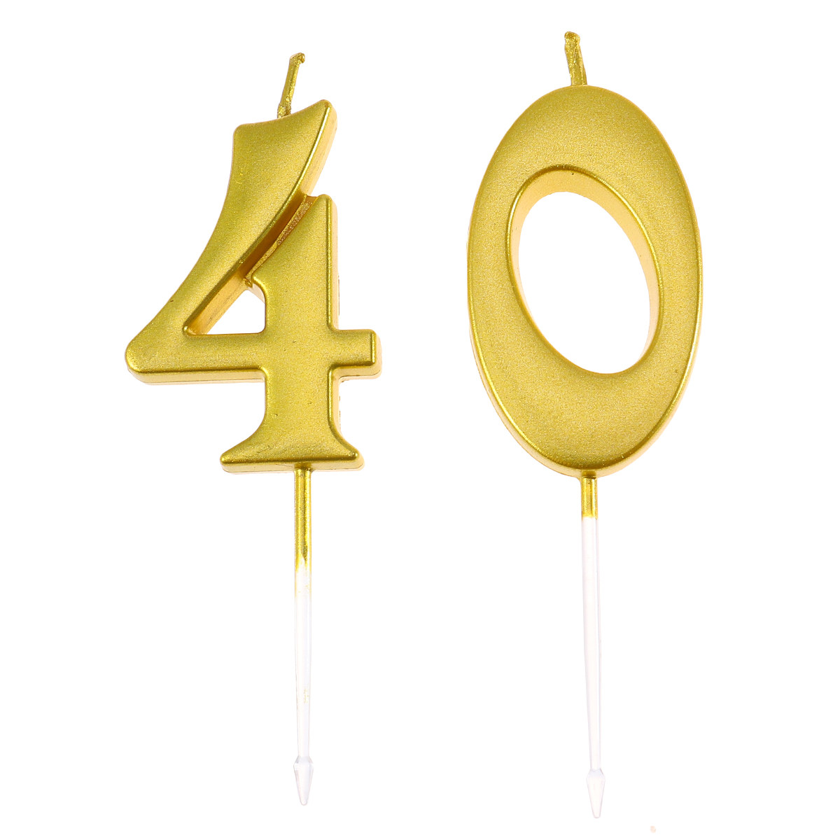 Paraffin Wax - 2 bougies d’anniversaire dorées en forme