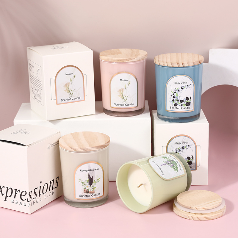 Candle Fragrance - Bougie parfumée en verre coloré avec