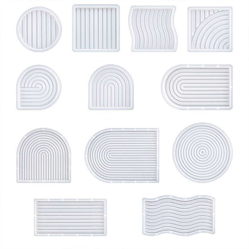 Candle Molds - Moule de plateau ondulé rayé pour
