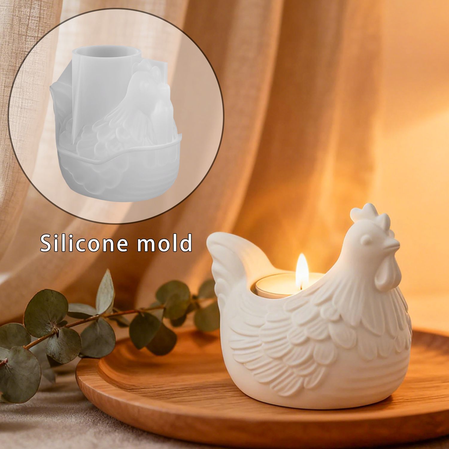 Candle Molds - Bougeoir 3D petit poulet, moule en