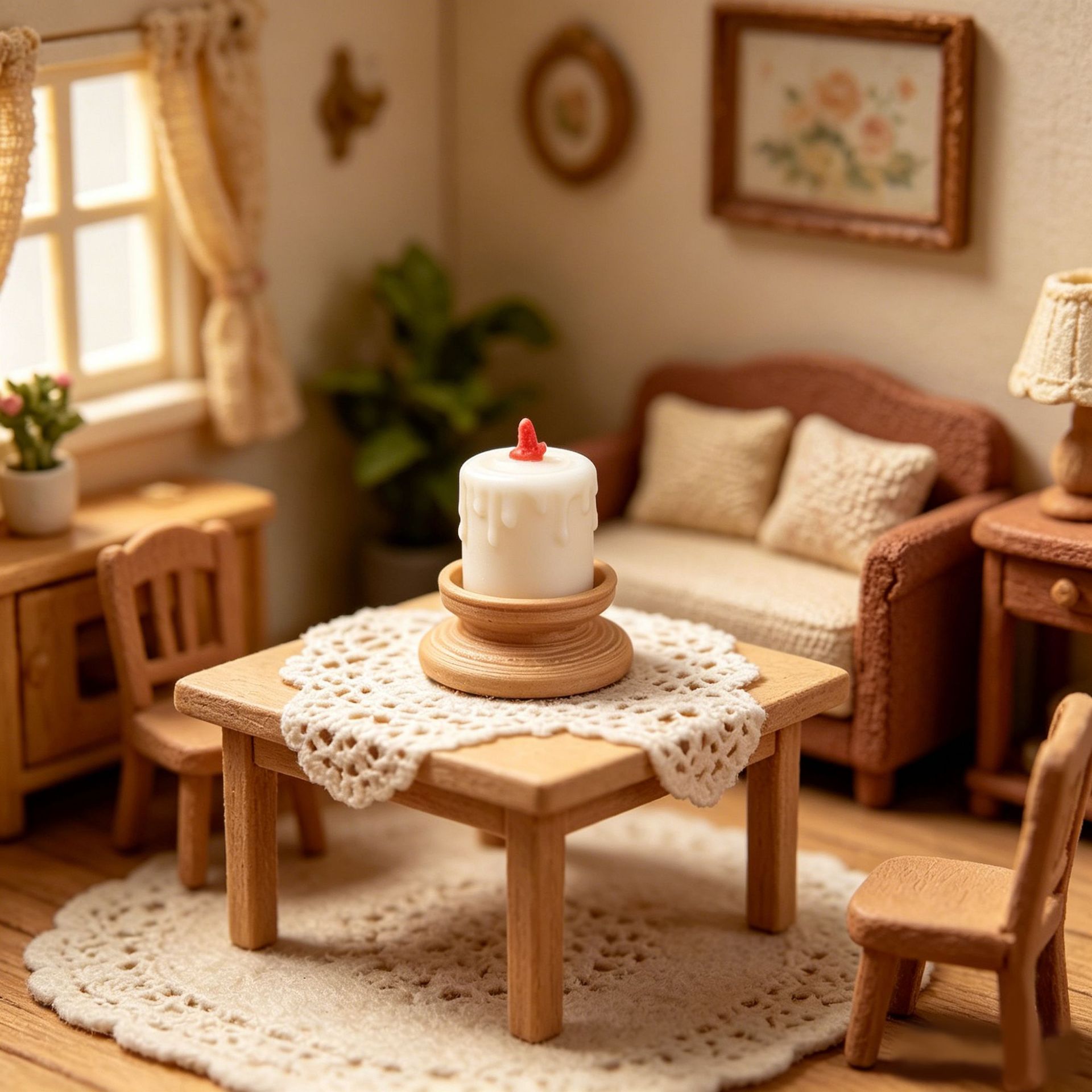 Candle Wax Scale - Mini porte-bougie pour maison de poupée,