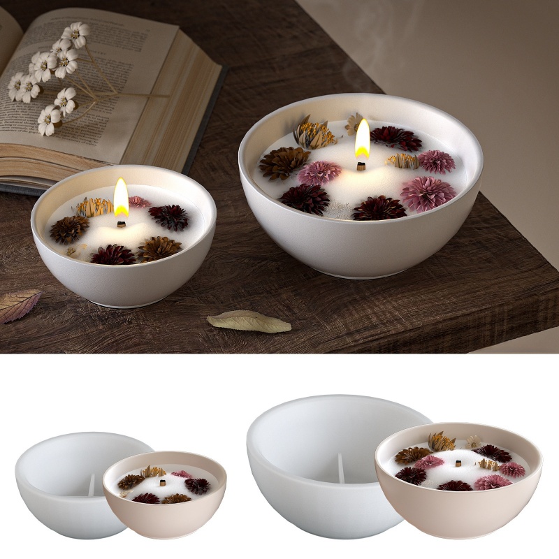 Candle Containers - Bol de bougie rond en béton,