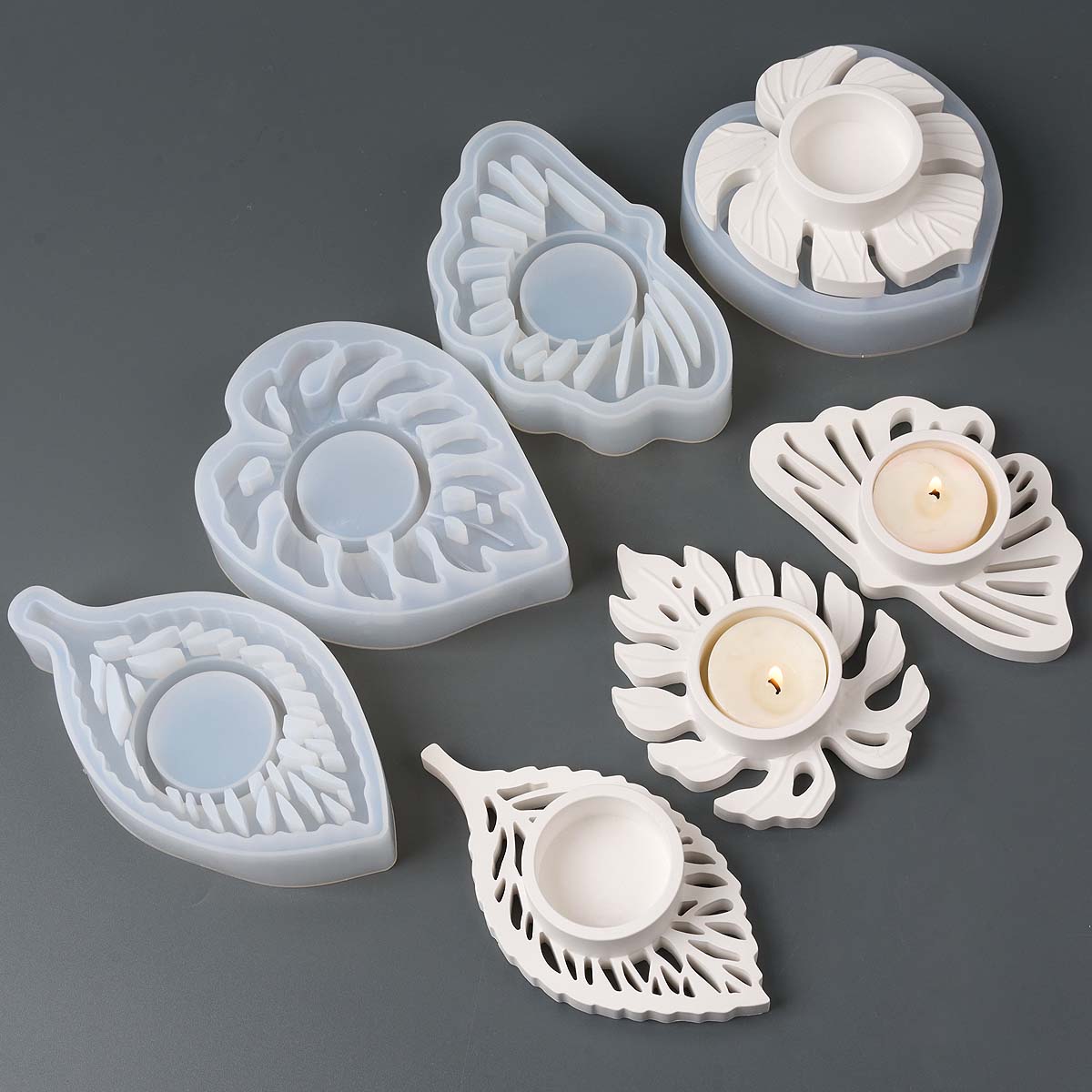 Candle Lighter - Feuilles chandelier Silicone moule bricolage à