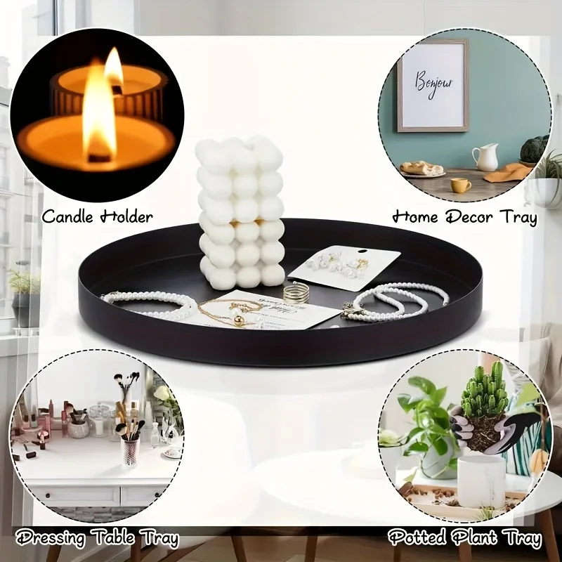 Plateau circulaire ABS noir mo - Silk Candle avis et prix