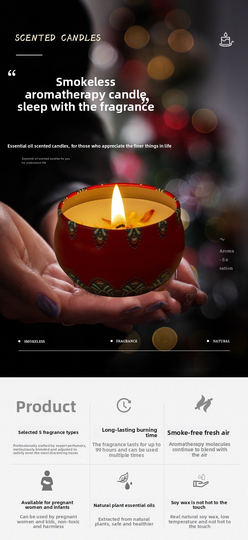 Bougie parfumée sans fumée aux - Candle Fragrance avis et prix