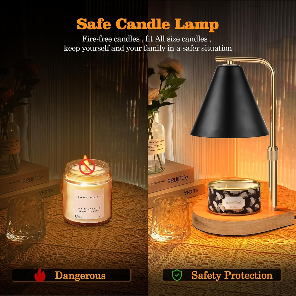 Lampe chauffe-bougie noire ave - Silk Candle avis et prix