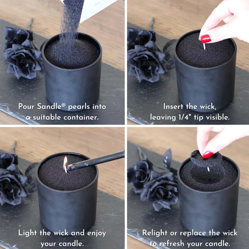 Sable noir pour bougies avec m - Candle Wick avis et prix